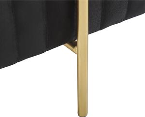 Glamour puf stołek tapicerowany welurowy złote metalowe nogi czarny Dayton Beliani