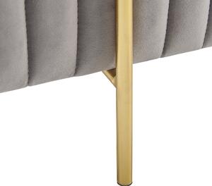 Glamour puf stołek tapicerowany welurowy złote metalowe nogi szary Dayton Beliani