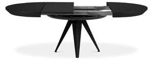 Czarny rozkładany stół z drewna dębowego Windsor & Co Sofas Magnus, ø 120 cm