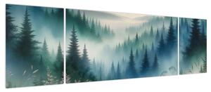 Obraz - Leśny krajobraz z mgłą (170x50 cm)