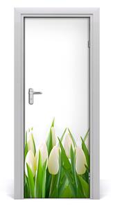 Okleina Naklejka fototapeta na drzwi Białe tulipany