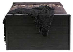 Czarne łóżko jednoosobowe z drewna sosnowego WOOOD Dennis, 90x200 cm