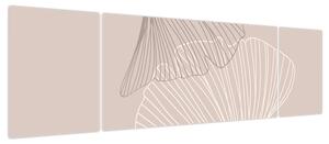 Obraz - Beżowe liście N⁰2 (170x50 cm)