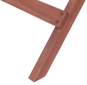 Zestaw mebli balkonowych ciemne drewno akacjowe stół 2 krzesła regulowane Toscana Beliani