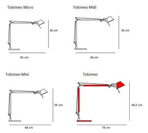 Artemide - Tolomeo Lampa Stołowa Matowe Aluminium z Aluminiową Podstawą Artemide