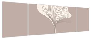 Obraz - Beżowe liście N⁰3 (170x50 cm)