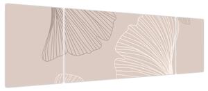 Obraz - Beżowe liście N⁰6 (170x50 cm)