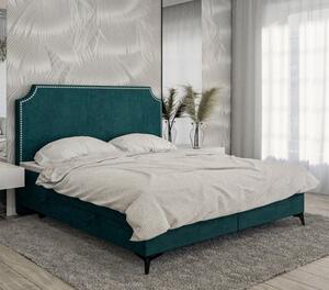 Wygodne łóżko kontynentalne z podwójnym pojemnikiem LEA 160x200