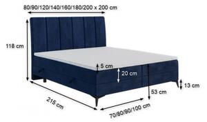 Łóżko kontynentalne z materacem ADERTON 140x200