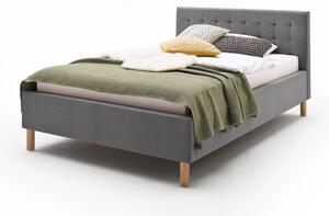 Szare łóżko dwuosobowe Meise Möbel Malin, 140x200 cm