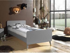 Szare łóżko dziecięce z drewna sosnowego Vipack Billy, 90x200 cm