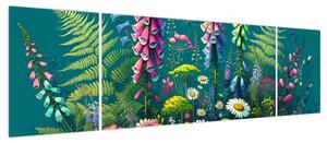 Obraz - Kwiaty łąkowe (170x50 cm)