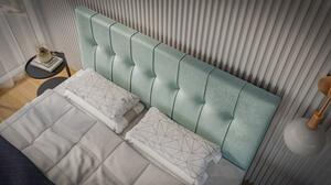 Sypialniane łóżko kontynentalne z pikowanym wezgłowiem 90x200 LINENA