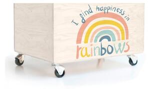 Dziecięcy sosnowy pojemnik na kółkach Folkifreckles Rainbow