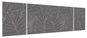 Obraz - Szare liście palmy (170x50 cm)