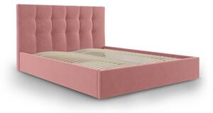 Różowe łóżko dwuosobowe Mazzini Beds Nerin, 140x200 cm