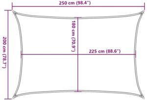 Żagiel przeciwsłoneczny, 160 g/m², piaskowy, 2x2,5 m, hdpe