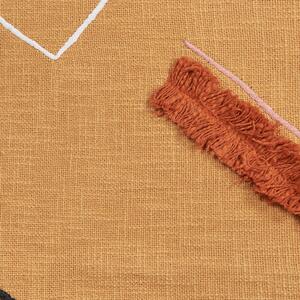 Dekoracyjny koc narzuta bawełna geometryczny wzór 130 x 180 cm pomarańczowy Shimla Beliani
