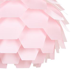 Lampa wisząca okrągła plastikowa geometryczna różowa duża Segre Beliani