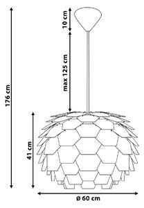 Lampa wisząca okrągła plastikowa geometryczna różowa duża Segre Beliani