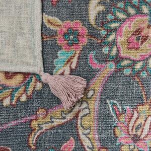 Dekoracyjny koc narzuta bawełna wzór kwiaty styl Vintage x 180 cm wielokolorowy Dibrugarh Beliani