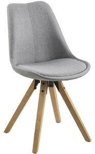 Tapicerowane krzesło do jadalni na drewnianych nogach Dima light grey