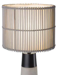 Biurkowa lampa z włącznikiem Pantani abażurowa lampa nocna szara