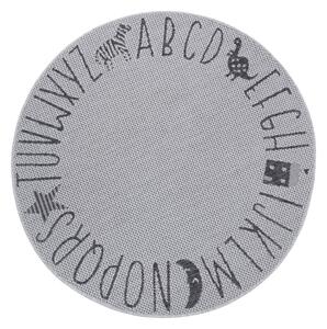 Szary dywan dla dzieci Ragami Letters, ø 120 cm