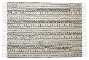 Dekoracyjny koc narzuta bawełna plemienny wzór 130 x 180 cm czarny z białym Panvel Beliani