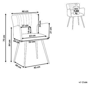 Nowoczesne krzesło do jadalni welurowe szare metalowe nogi Sanilac Beliani