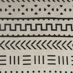 Dekoracyjny koc narzuta bawełna plemienny wzór 130 x 180 cm czarny z białym Panvel Beliani