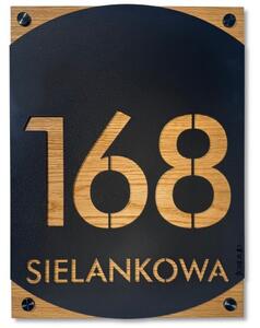 Tabliczka z numerem domu czarno drewniana 30x40