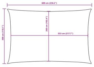 Prostokątny żagiel ogrodowy, tkanina oxford, 3x6 m, kremowy