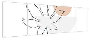 Obraz - Line art flowers N⁰3 (170x50 cm)