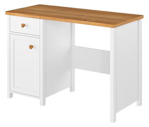 Białe biurko z dębowym blatem - SO-03