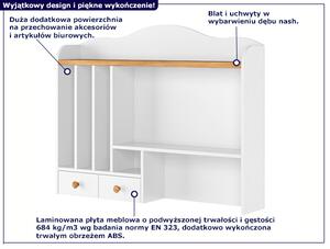 Biała nadstawka do biurka w stylu skandynawskim - SO - 04