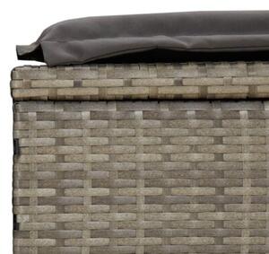 Leżak z półokrągłym daszkiem, szary, 211x57x140 cm, rattan pe