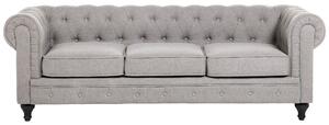 Klasyczny zestaw wypoczynkowy sofa fotel pikowany jasnoszary Chesterfield Beliani