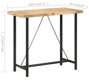 Stolik barowy, 120x58x107 cm, surowe drewno mango