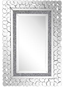 Nowoczesne lustro ścienne wiszące prostokątne 60 x 90 cm srebrne Pabu Beliani