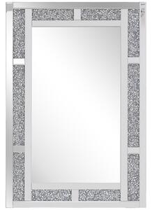 Prostokątne lustro wiszące ścienne 60 x 90 cm dekoracja salonu srebrne Avrille Beliani