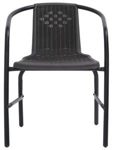 Krzesła ogrodowe, 4 szt., rattan syntetyczny i stal, 110 kg