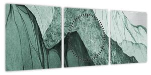 Obraz - Emerald Mountains N⁰2 (z zegarem) (90x30 cm)