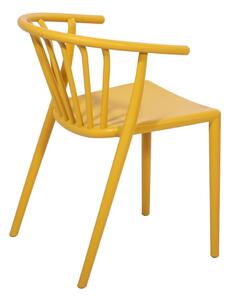 Zestaw ogrodowy dla 6 osób z żółtymi krzesłami Capri i stołem Thor, 210x90 cm
