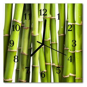 Zegar szklany kwadratowy Bambusy