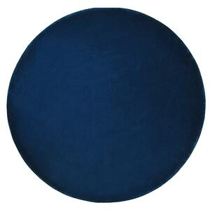 Ręcznie tkany dywan z wiskozy niebieski okrągły 140 cm chodnik do salonu Gesi II Beliani