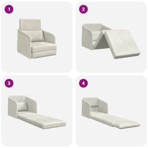 Sofa bed kremowy 65 x 80 x 83 cm aksamit
