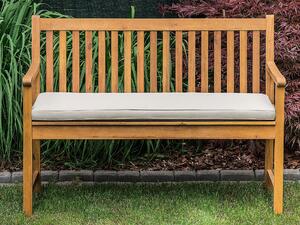 Klasyczna ławka ogrodowa drewniana 120 cm z poduszką beżowoszarą Vivara Beliani