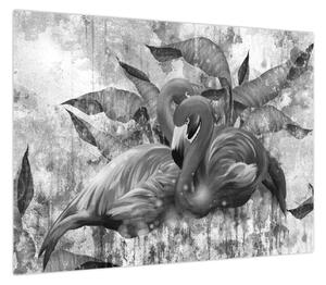 Obraz - Graffiti z flamingami (70x50 cm)