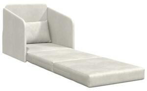 Sofa bed kremowy 65 x 80 x 83 cm aksamit